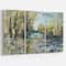 Designart - Rocky River in the Forest - Landscapes Painting Print on Wrapped Canvas set